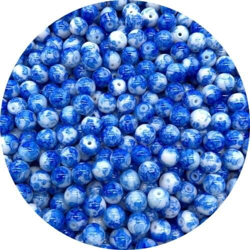 4/6/8/10mm Glass Beads Round Loose Spaced Beads DIY Bracelet Earrings Charms Necklace Beads For Jewelry Making SHS216