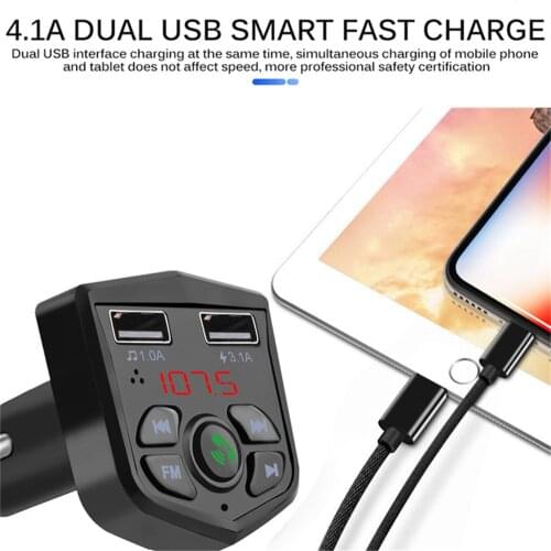 USB AUX Bluetooth FM Transmitter Modulator Handsfree kit Wireless TF Card Audio to Car MP3 Radio Dual USB Charge Voltmeter