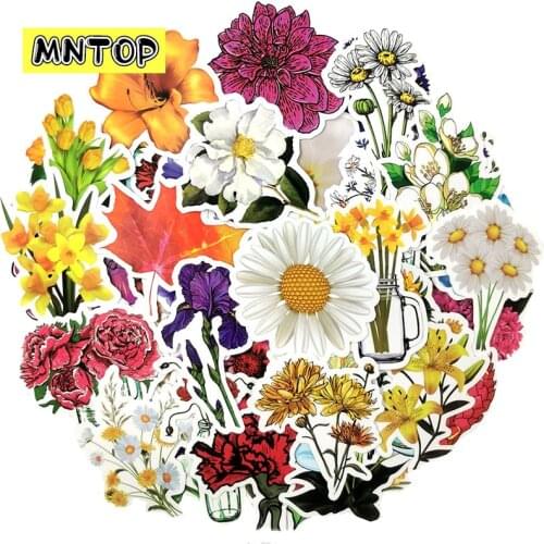 10/30/50Pcs/set Vscore Mixed Flowers Waterproof Graffiti Stickers For Skateboards Guitar Notebook Box Computer Childrens Toy