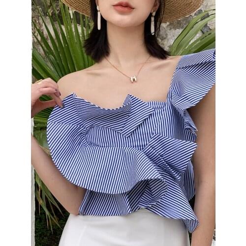 WTIANYUW 2021 New Sexy Strapless Backless Simple Design Sense Flower Shirt Female Temperament Wild Sleeveless Top Summer