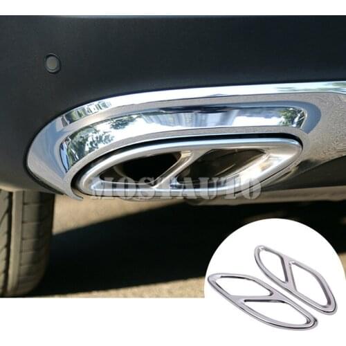 For Benz GLC X253 Rear Exhaust Muffler Tail Pipe Cover Trim 2015-2018 2pcs Car Accessories Interior Car Decor Car Trim