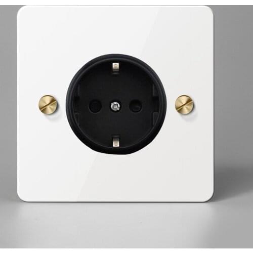 EU Standard Wall Socket Stainless Steel Panel Pop Socket USB Outlet 86 Type Retro Electrical Outlet