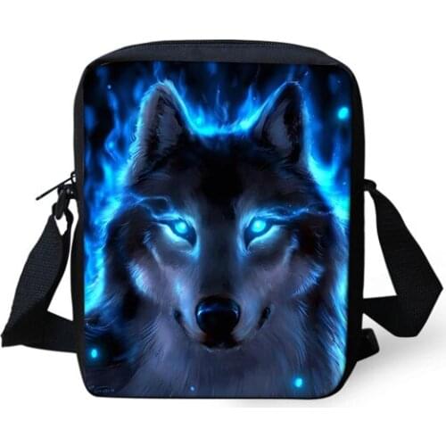 Moonlight Wolf Shoulder Messenger Bag Crossbody Phone Bag For Boys Phone Bag Shopping Bags Outdoor Tote Bag Mochila Infantil