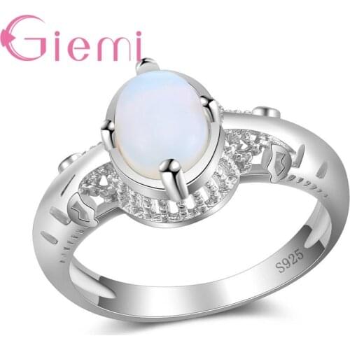 Classic Silver Band Women Jewelry Paved Fire Opal Stone Hot Sale 925 Sterling Silver Finger Ring Ladies Anel Free Shipping