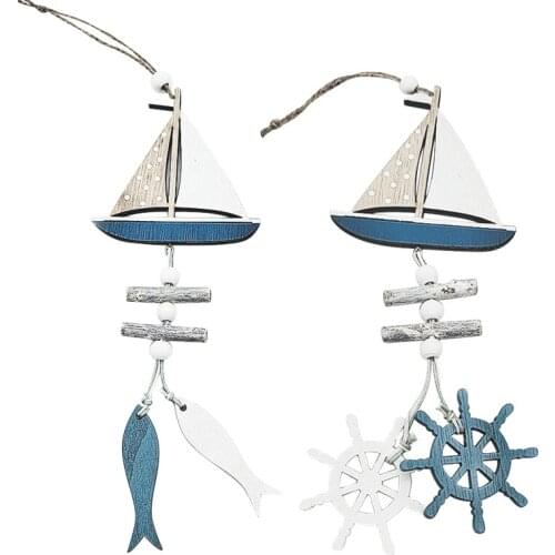 1PCS Ocean Series Creative Gifts Ocean Wind Crafts Small Fish Hanging Ornaments Home Jewelry Pendant - Sailing Rudder