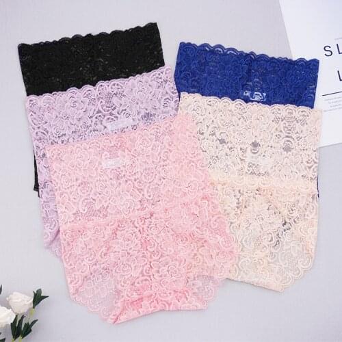 1 Pc Lot Sexy Lace Women Underwear Feminine Appeal Briefs Seamless Hollow Out Underpanties Solid Color Lace Fashion Panties