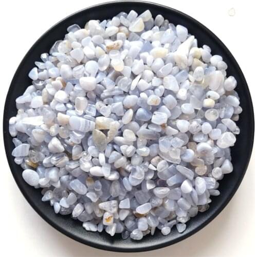 100g Natural Blue chalcedony polished Gravel Quartz Crystal Healing Chakra Mineral Specimen Fish Tank Garden Home decor