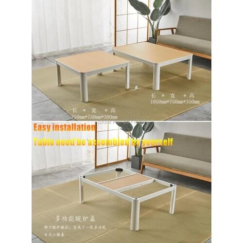 105x75cm Japanese Rectangle Kotatsu Heat Table Foot Warmer Heated Low Kotatsu Coffee Table Desktop Table legs Assembled