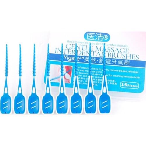 16pcs Interdental Brushing Cleaning Floss Adult Toothbrush Toothpick Toothbrush Dental Portable Oral Care Tool Soft Silicone