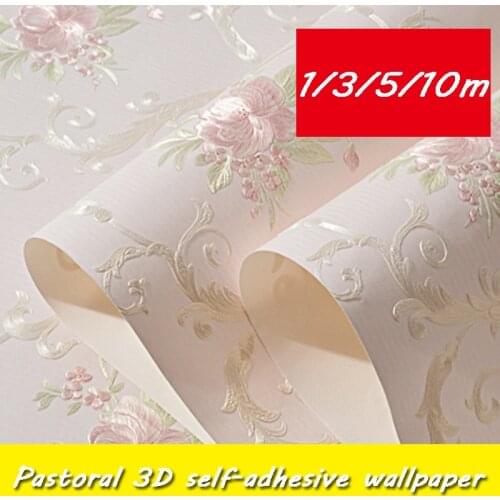 3D Wall Stickers Flowers Three-dimensional Ceiling Panel Roof Decoration Self-adhesive DIY Wallpaper Living Room Decoration