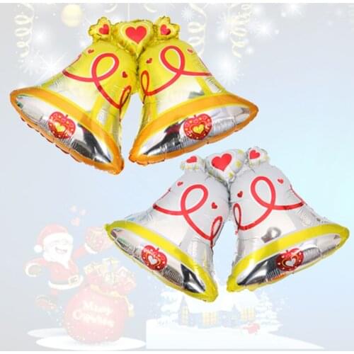 50pcs Christmas bell foil balloons Christmas decoration Party supplies helium support size 98*72cm