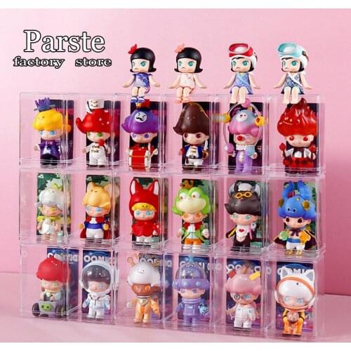 6Pcs Blind Box Cartoon Hand-Made Storage Display Rack Cabinet Bubble Mart Acrylic Storage Dust-Proof Box Single Hand-Made Box
