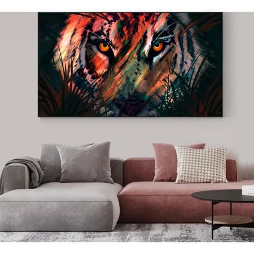 Abstract Colorful Tiger Canvas Painting Animal Posters And Prints Wall Art Pictures For Living Room Bedroom Modern Home Decor
