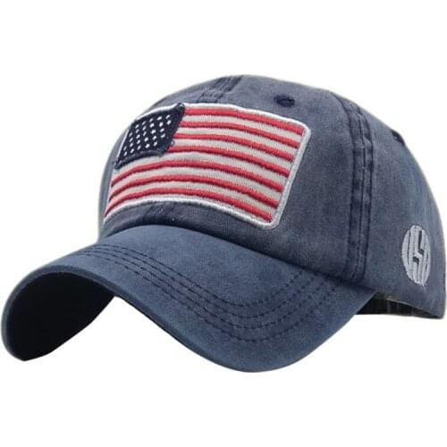 USA Flag Lavato Berretto da baseball Uomo Donna Denim lettera Del Cappello di Osso Ricamo in America Hip Hop Trucker Cap