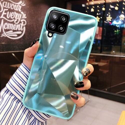 3D Mirror Bling Glitter Diamond Case For Samsung Galaxy A12 A 12 5G Funda Hard PC Silicone edge Back Cover For Samsung A12 Coque