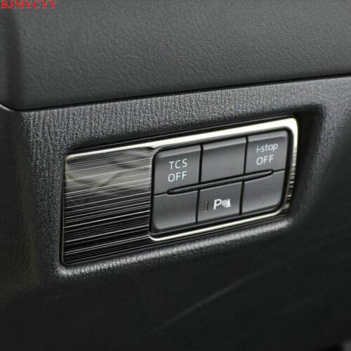 BJMYCYY Stainless steel decorative frame for adjusting panel of headlight switch for Mazda CX-5 CX5 CX 5 2017 2018
