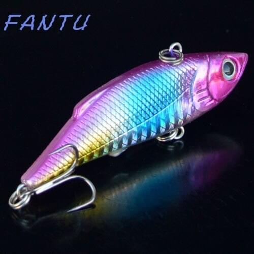 FANTU Hunt Fishing VIB 11g/7.5cm Vibradores Lures Full Swimming Layer Artificial VIB Lure Double Treble HookFishing Tackles