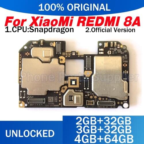 Good Work Motherboard For Xiaomi RedMi 8A 8 A With Chips Circuits Flex Cable Full chips Unlocked Main Mobile Board Mainboard