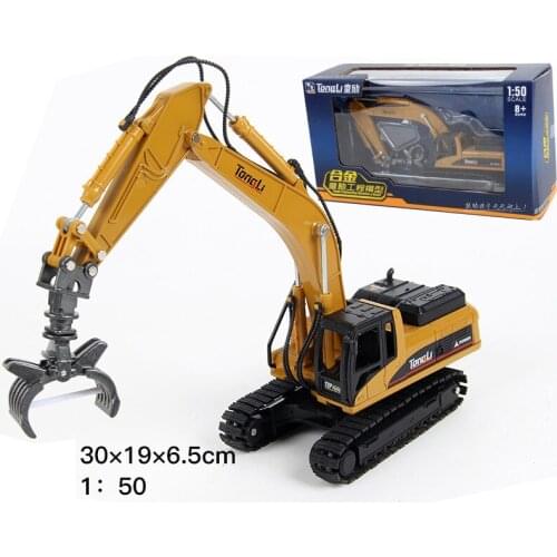 High Simulation Hydraulic TongLi Alloy Toys 1:50 Scale Wood grab Model Engineering Construction Car Vehicle Present Boys Gifts