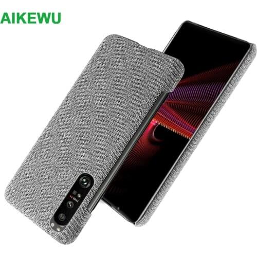 Solid Color Cloth Leather Case For Sony Xperia 1 5 10 iii Cases Hard PC Back Cover