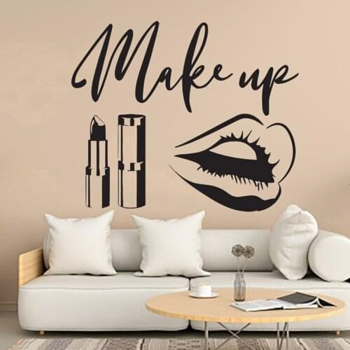 Beauty Wall Decor Decal Vinyl Sticker Makeup Girls Room Decoration Mural Removable Nail Salon Logo P771