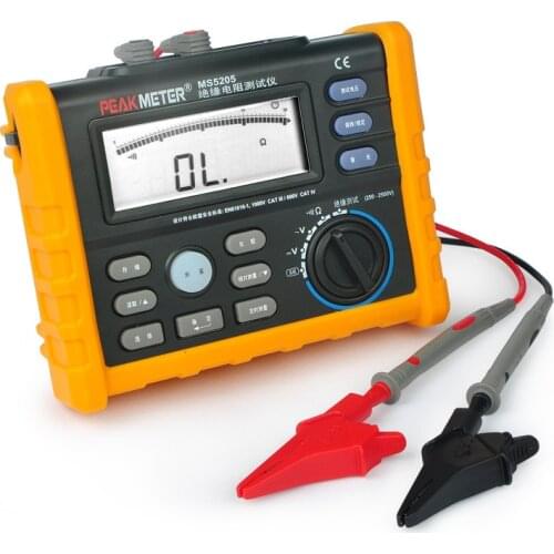 MS5205 Analog and Digital 2500V MS5205 Insulation Resistance Tester megger meter 0.01~100G Ohm with Multimeter