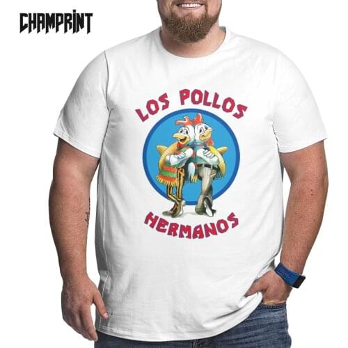 Los Pollos Hermanos Breaking Bad T Shirt Men 100% Cotton T-Shirt Crewneck Big Tall Tee Shirt Short Sleeve Clothing Plus Size