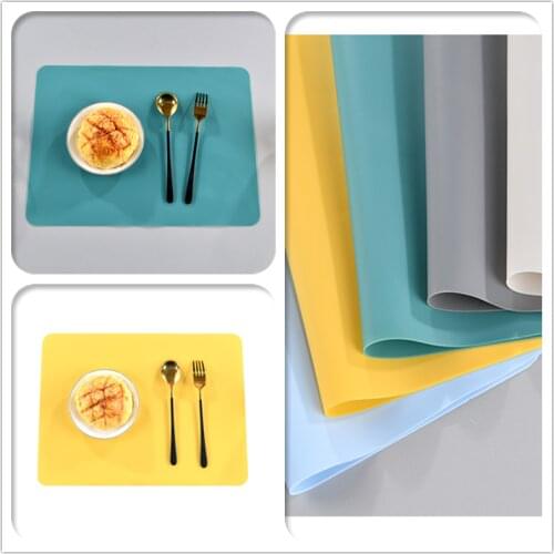 Kitchen Placemat Solid Silicone Placemat Waterproof No-slip Washable Coaster Set Heat Resistant Tablecloths Home Decor 40x30cm