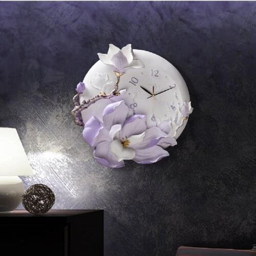Living Room Wall Clock Creative Fashion Embossed Wall Clock Beautiful Clocks Home Decoration Products