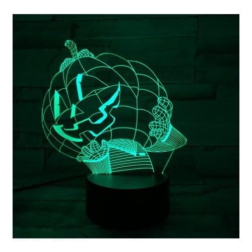 Halloween Night Light LED Touch Switch 3D Lamp Bedside Pumpkin Nightlight Holiday Atmosphere Decor Kids Gift Smart Phone Control