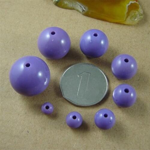 Wholesale 6.8.10.12.14mm Dk.Purple Gumball Round Acrylic Solid Spacer DIY Beads Solid Color AC-16