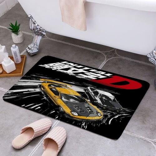 Initial D Carpet Areas Rug Non-slip Floor Mat Rug 3D Printing Living Room Bedroom Door Mat Home Decoration