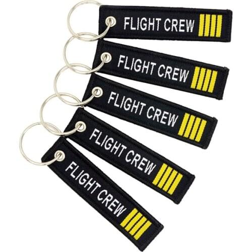 Fly Key Chain 5pieces size7.7*2cm Aviation Gifts Duplex Flight Crew black Keychain men