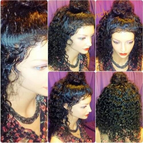 Perruque Synthétique Kinky Curly Synthetic Lace Front Wig For Black Women Black 13x3 Lace Frontal African Wigs With Baby Hair