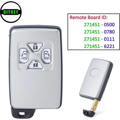 DIYKEY Remote Board: 271451-0500 / 0780 / 0111 / 6221 Smart Card Remote Fob for Toyota Alpha Previa Sienna RV4 Yaris Corolla