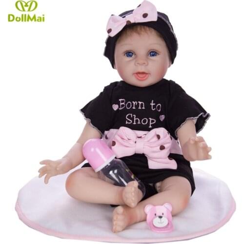 Real cute Baby reborn doll toys 22inch 55cm soft body silicone reborn dolls gift bebes reborn play house