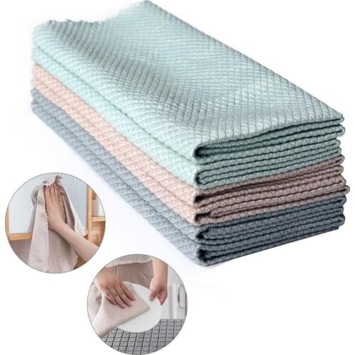 30*40cm Fish Scales Cleaning Cloth Kitchen Towel Household Items Cleaning Tools Bowl Dish Ceramic Tile Wipe Duster Glass Rags