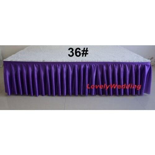 30cm Height*500cm Length Ice silk wedding stage table skirt for table cloth decoration