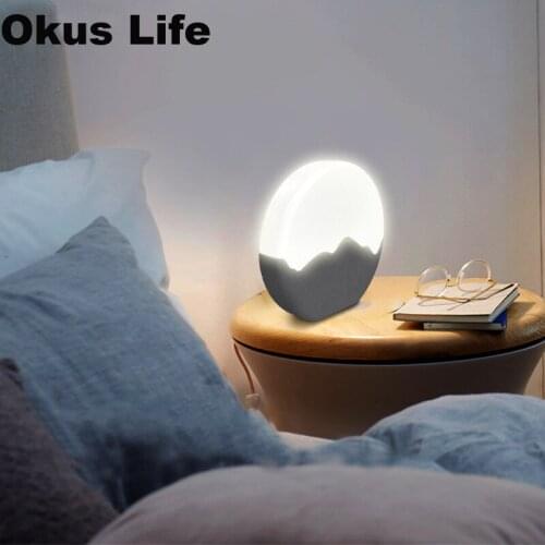 3PCS New LED USB Moon Night Light Dimming Warm White + Cold White Bedside Lamp Creative Touch Cabinet Bedroom Table Lamp Gift