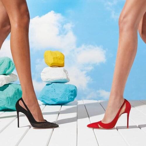 Fine Mesh Patchwork Pumps Lady Sexy Back Cutout Thin High Heels Wedding Shoes Fashion Pointed Toe Dress Heels