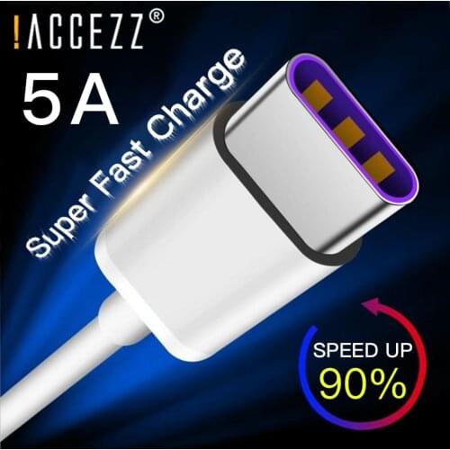 !ACCEZZ USB Cable 5A Type C Fast Charging Line For Huawei P30 P20 Mate 20 Pro SamSung S10 Mobile Phone Quick Charge Data Cord