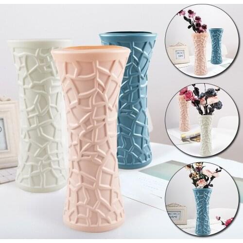Nordic Style Living Room Vase Fashion Decorative Pe Plastic Unbreakable Flowers Flower Arrangement Large Vase Home Decoration