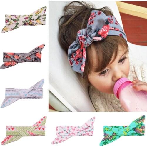 VTOM BABY Lovely Bowknot Elastic Head Bands for Baby Girls Headband for Children Tuban Baby Baby Accessories Floral Hair Earband