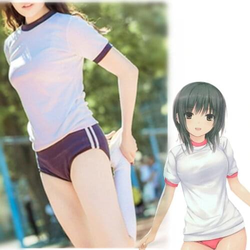 Japanese School Uniform Cosplay Costume Gym Sportwear T-short Shorts Full Set