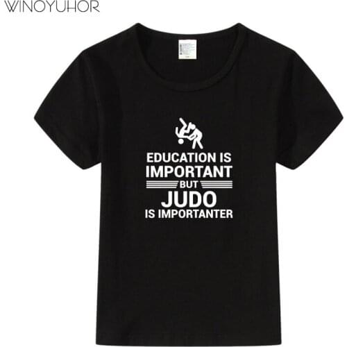 Education Important But Judo Is Importanter Funny T Shirt Baby Boys Girls Summer Casual Tops T-shirt Kids Clothes