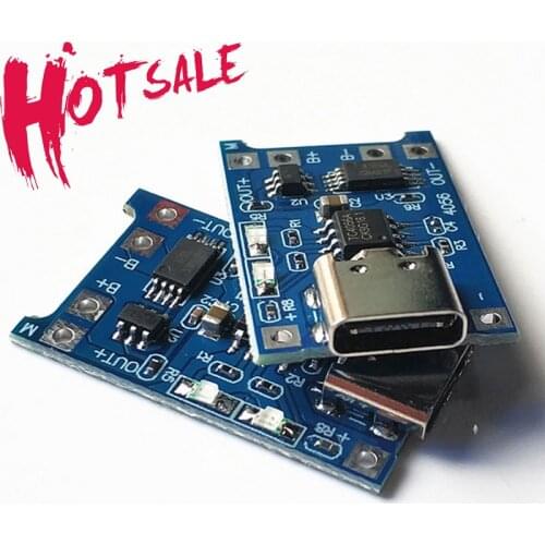 Type-c/Micro/Mini USB 5V 1A 18650 Type-c Lithium Battery Charging Board Charger Module+Protection Dual Functions TP4056 18650