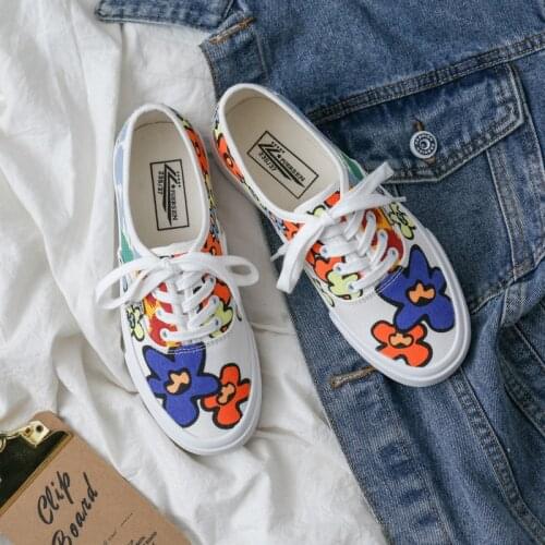 Summer Board Shoes Low-cut Sports Young Canvas Shoes Women Comfortable Vulcanize Shoes Fashion Printed Women Shoes Sneakers 2021