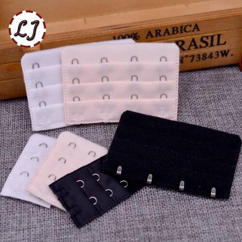 10pcs/lot Ladies Useful Bra black white Extenders Strap Extension 2 Hooks 2 Rows Adjustable Belt Buckle button accessories DIY