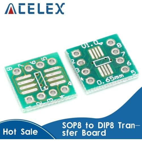 20PCS TSSOP8 SSOP8 SOP8 to DIP8 Transfer Board DIP Pin Board Pitch Adapter