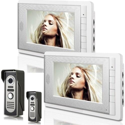 7 Inch Big Screen 2Monitor 2 Camera Water-Proof IP66 Night Vision Wired Video Door phone